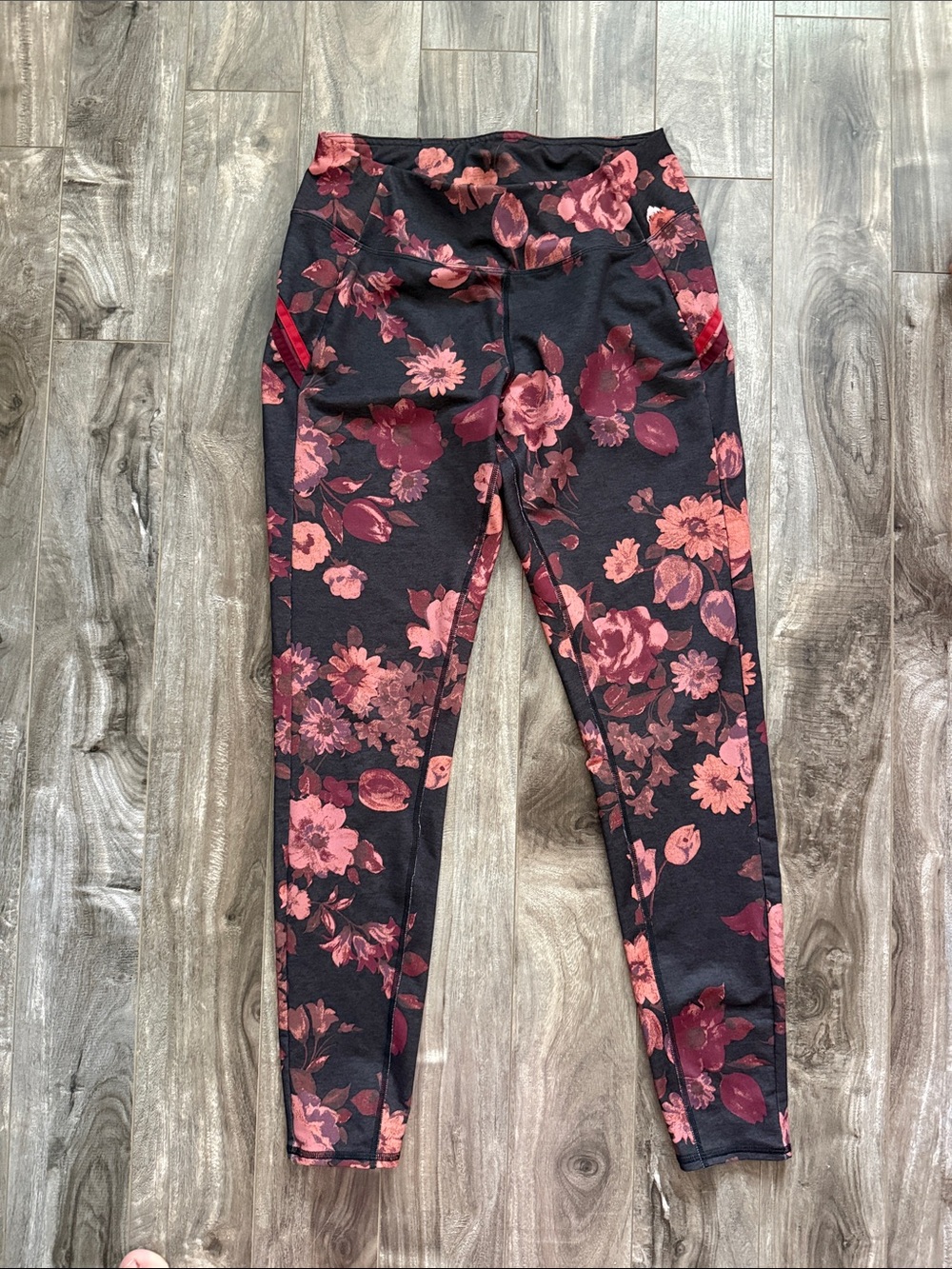 Burton Black Leggings with Pink Floral Print